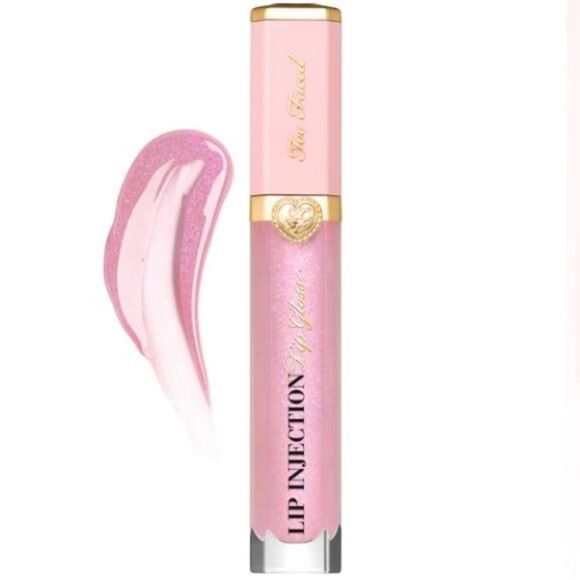 Too Faced Lip Injection Plumping Lip Gloss in Pretty Pony (Pink Glitter) - Picture 3 of 14